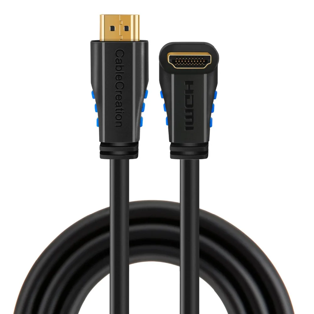 HDMI Kabel, CableCreation [2-Pack] 4K (60Hz) Navzdol Kota 90 Stopinj Navzdol HDMI Kabel s pozlačeno, 3Feet