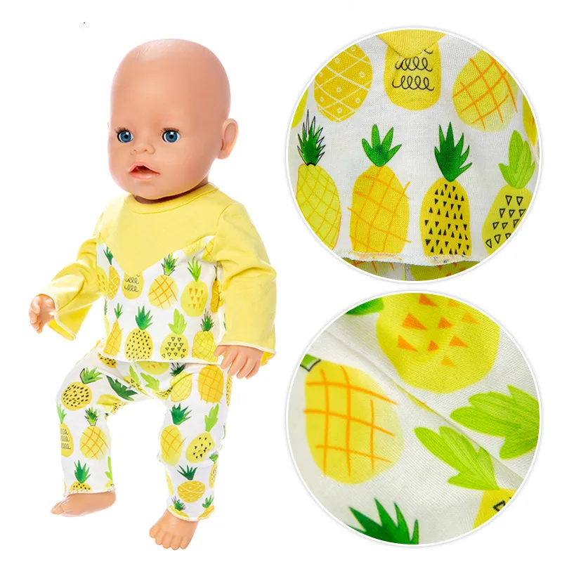 Punčko Oblačila Primerna Oprema 17 palčni 43 cm, Rojen Novo Baby Ananas Oblačila Za Dojenčka Darilo za Rojstni dan