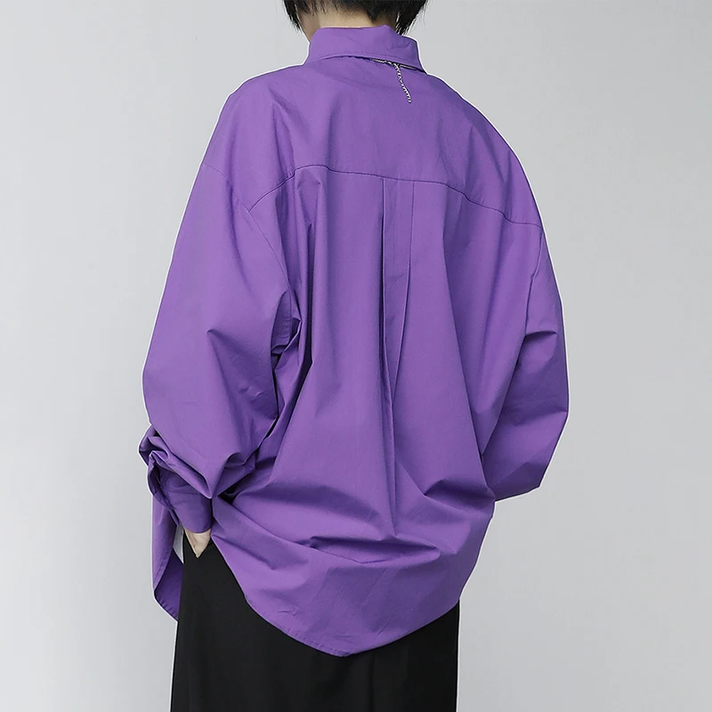Vijolična Bluze Za Ženske River Dolg Rokav Svoboden Prevelik High Street Oblikovalec Majice Ženske 2020 Jeseni Nova Oblačila D002