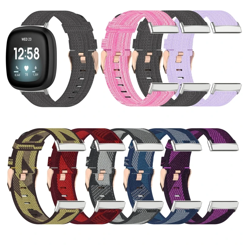 OOTDTY Univerzalno Nadomestno Pisane Najlon Trak Watch Band za Fitbit Obratno 3 / Občutek Smartwatch Zapestnica Moški Ženske