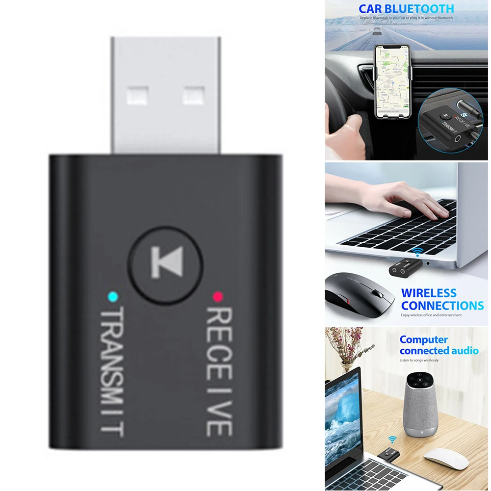 USB Bluetooth 5.0 Avdio Oddajnik Sprejemnik Adapter 3,5 mm Prenosni za TV PC Avto AUX AS99