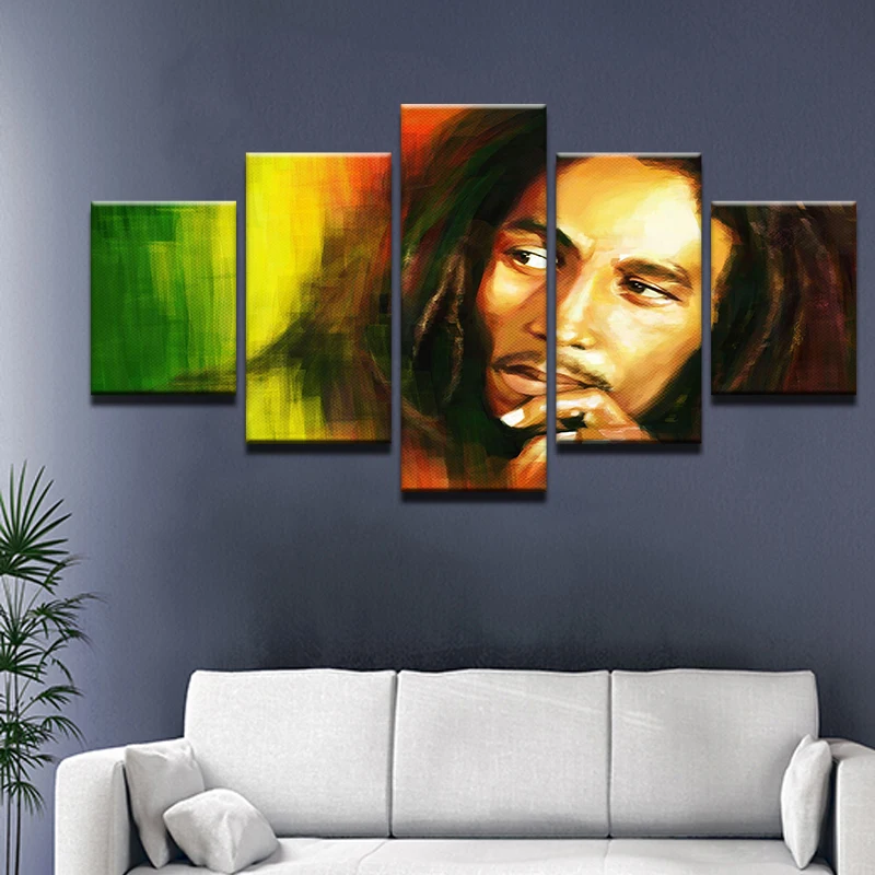 5 kos platno umetnosti Novih Bob Marley HD Platno Stensko Slikarstvo Umetnost Igra Natisne okraski za dom Plošče Plakat Za Linving Soba