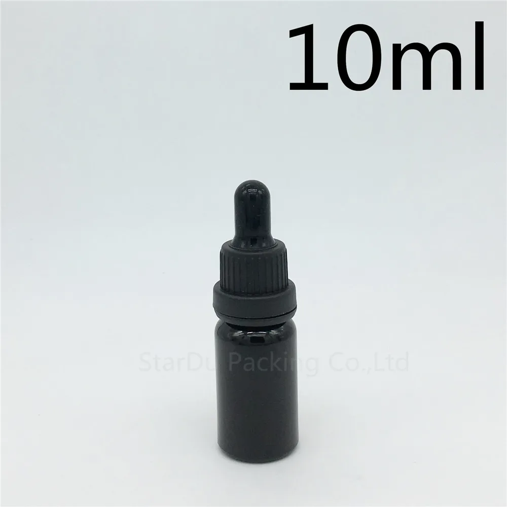 600pcs/10 ml veliko prazno črno steklo eterično olje, steklenica s prirejanjem očitno kapalko, 10CC steklene stekleničke parfuma