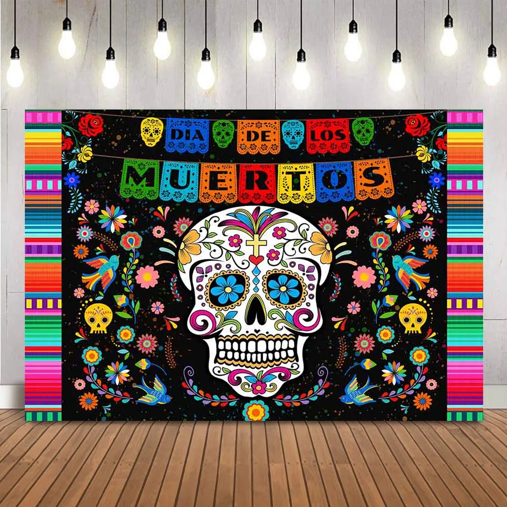 Fotografija ozadje dan mrtvih sladkorja lobanje photo booth ozadju obleko gor stranka dekoracijo Dia DE Los Muertos dobave