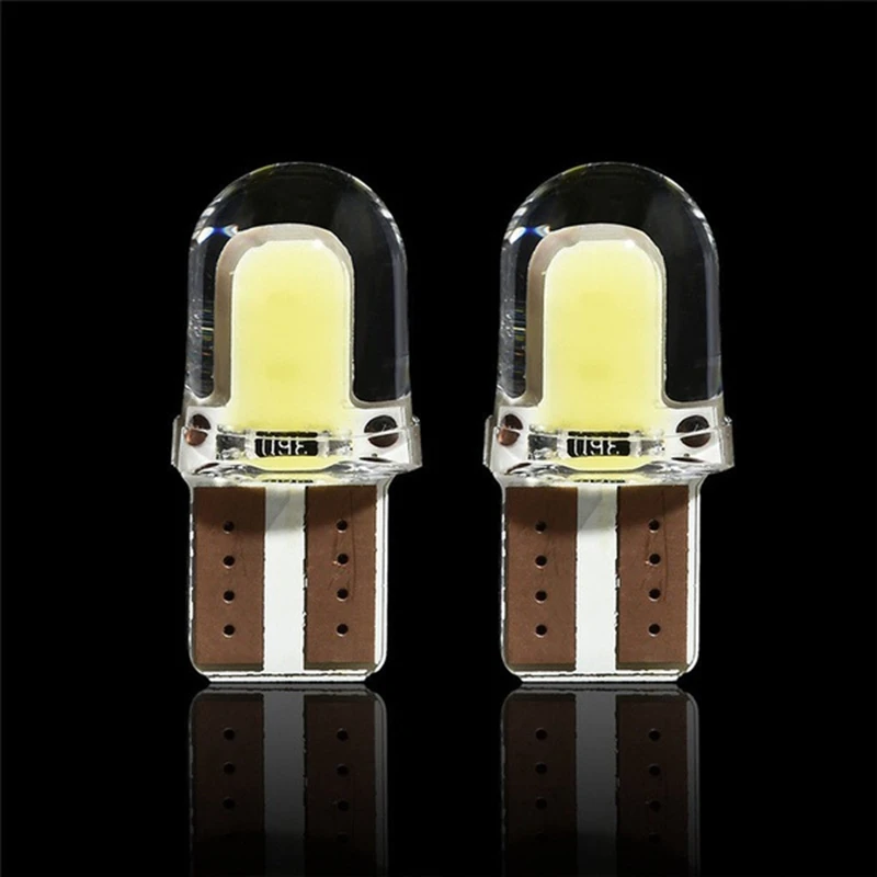 10pc LED T10 W5W COB SMD CANBUS Kremena Svetlo Bele Licenco Žarnice