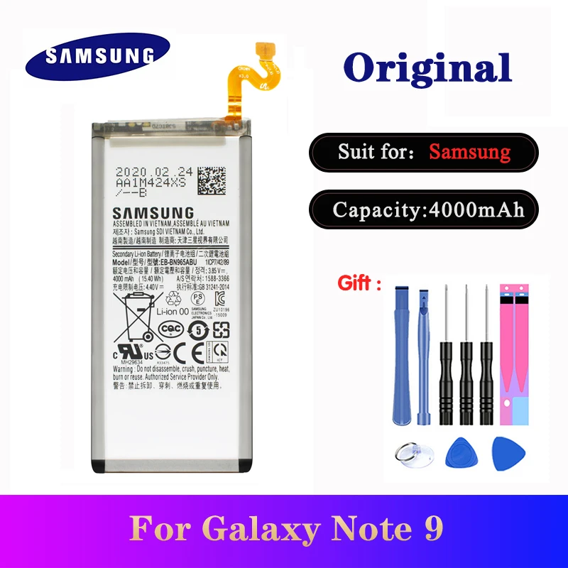5pcs/veliko Samsung Note9 EB-BN965ABU 4000 mah za Samsung Galaxy Note 9 SM-N960F N9600 N960U N960N N960W Visoke Kakovosti Baterije