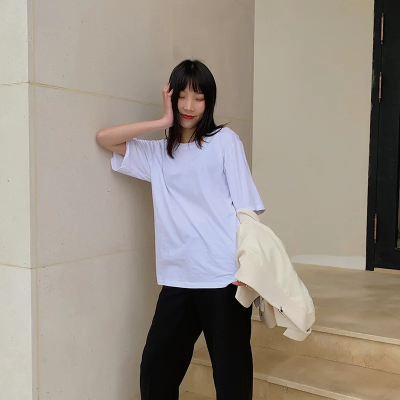 Moda za Ženske priložnostne bombaža, plus velikost dolge, kratki rokavi T-shirt 2020