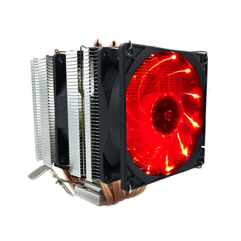 CPU Hladilnik, Ventilator za Hlajenje AMD 1155 1366 Splošne 6 Toplotne Cevi CPU Fan Nadzor Temperature 3-Pin Dvojno Veter Darkice