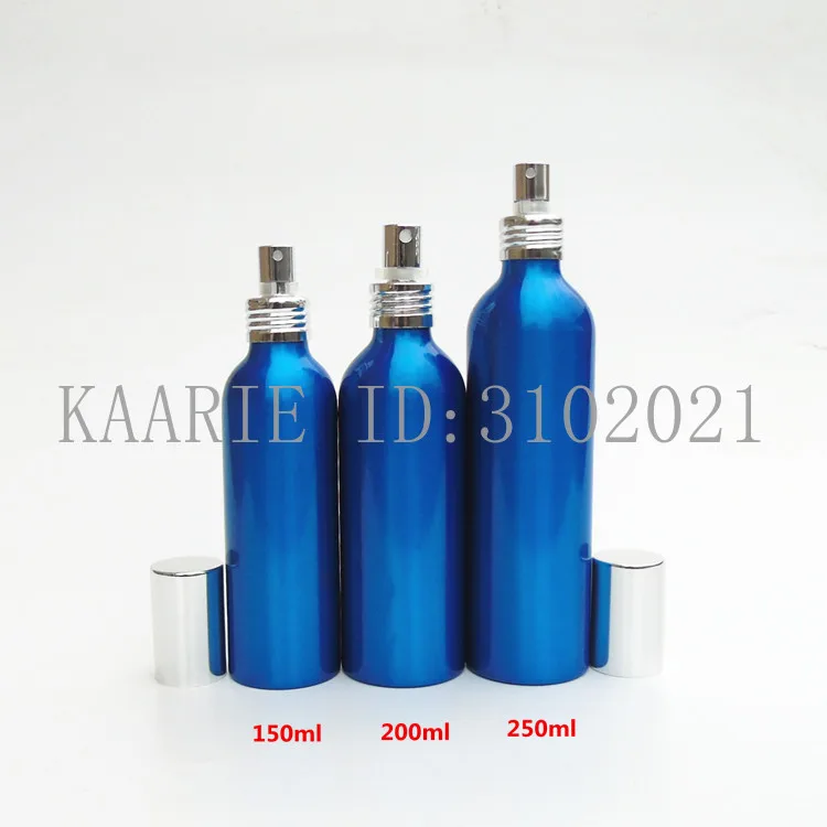 10pcs 30-500 ml modra Aluminija prazno spray steklenico plastični pokrovček Fine Megle Ponovno kozmetični spray jar Vzorec subpackage potovanja