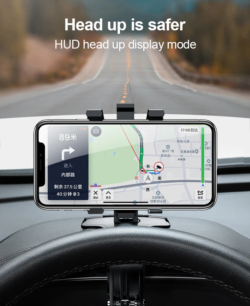 Avto Nosilec za Telefon, 360-Stopinjski GPS Navigacijski Plošči Držalo V Avtu Za Univerzalni Mobilni Telefon Clip Vesa Notranjost