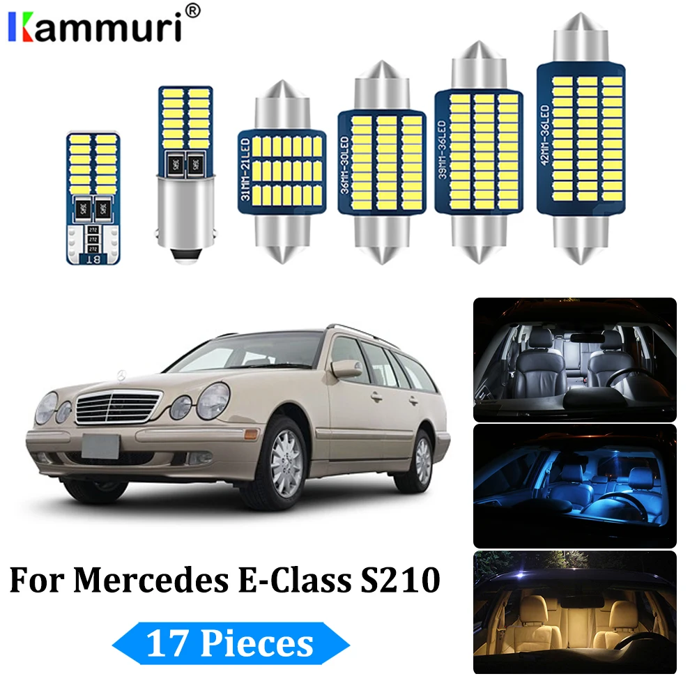 KAMMURI 17x Bela Canbus led notranje luči Komplet za Mercedes E Razreda S210 Nepremičnin Vagon E200 E220 E240 e270, opisan E300 E420 E320 E430
