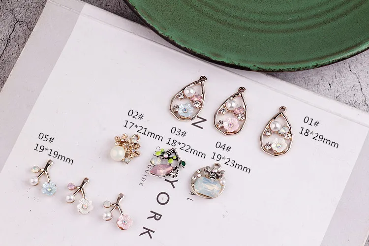DIY imitacije diamant nakit dodatki zlitine lupini cvet Solze Uhani, Uhani, Obesek obesek materiala čebel