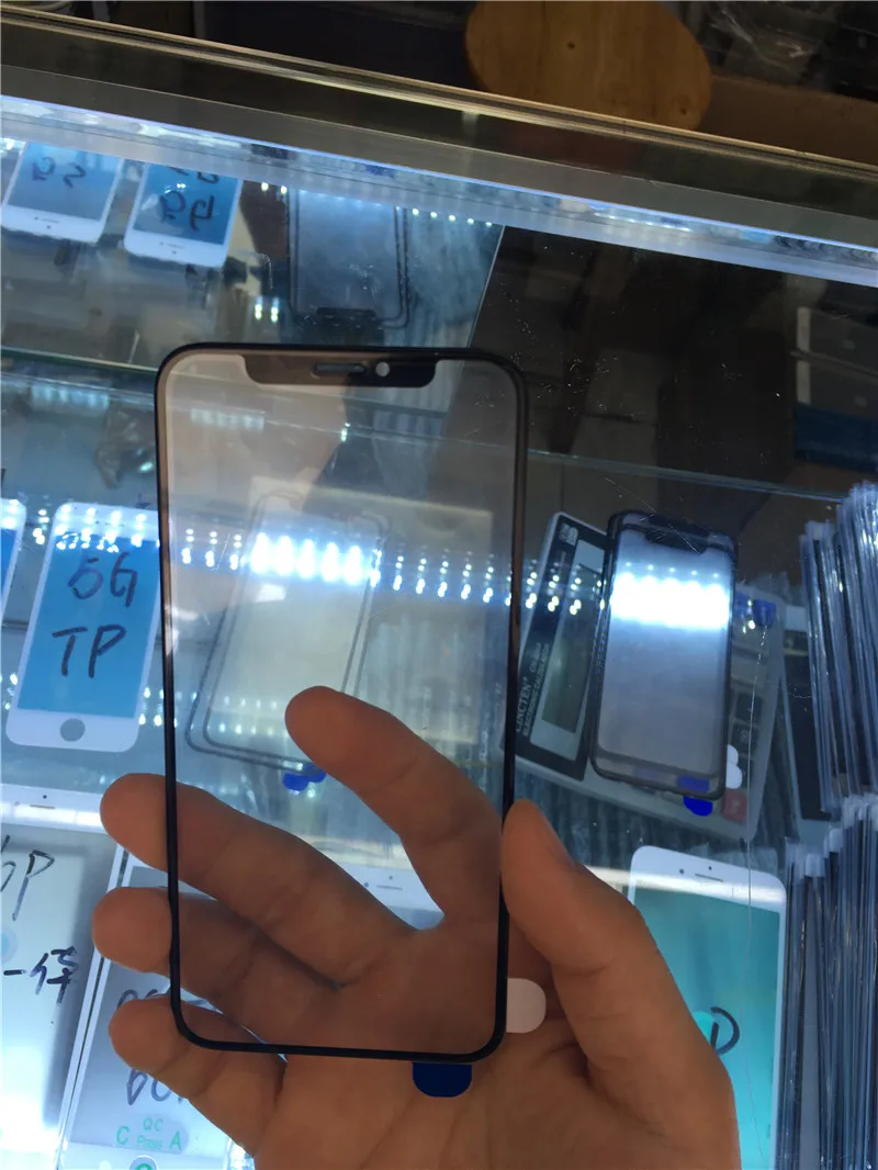 20PCS/Veliko Vrhunskih LCD Zaslon Sprednje Steklo Objektiva rezervnih Delov za iPhone X Spredaj Zunanji Steklo Objektiv Zamenjava