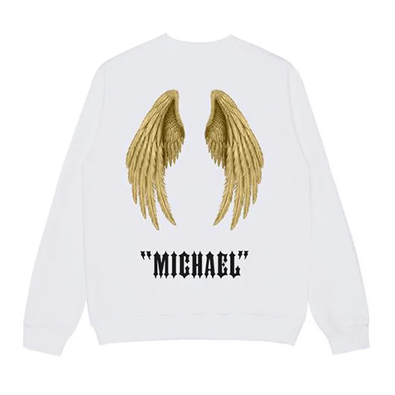 2020 Nov Prihod Vroče Prodaje Print Majica Priložnostne O-vratu Moški Puloverji s kapuco Prodajo Krila Angel Svoboden Bombaž Dolgimi Rokavi Moški Hip Hop