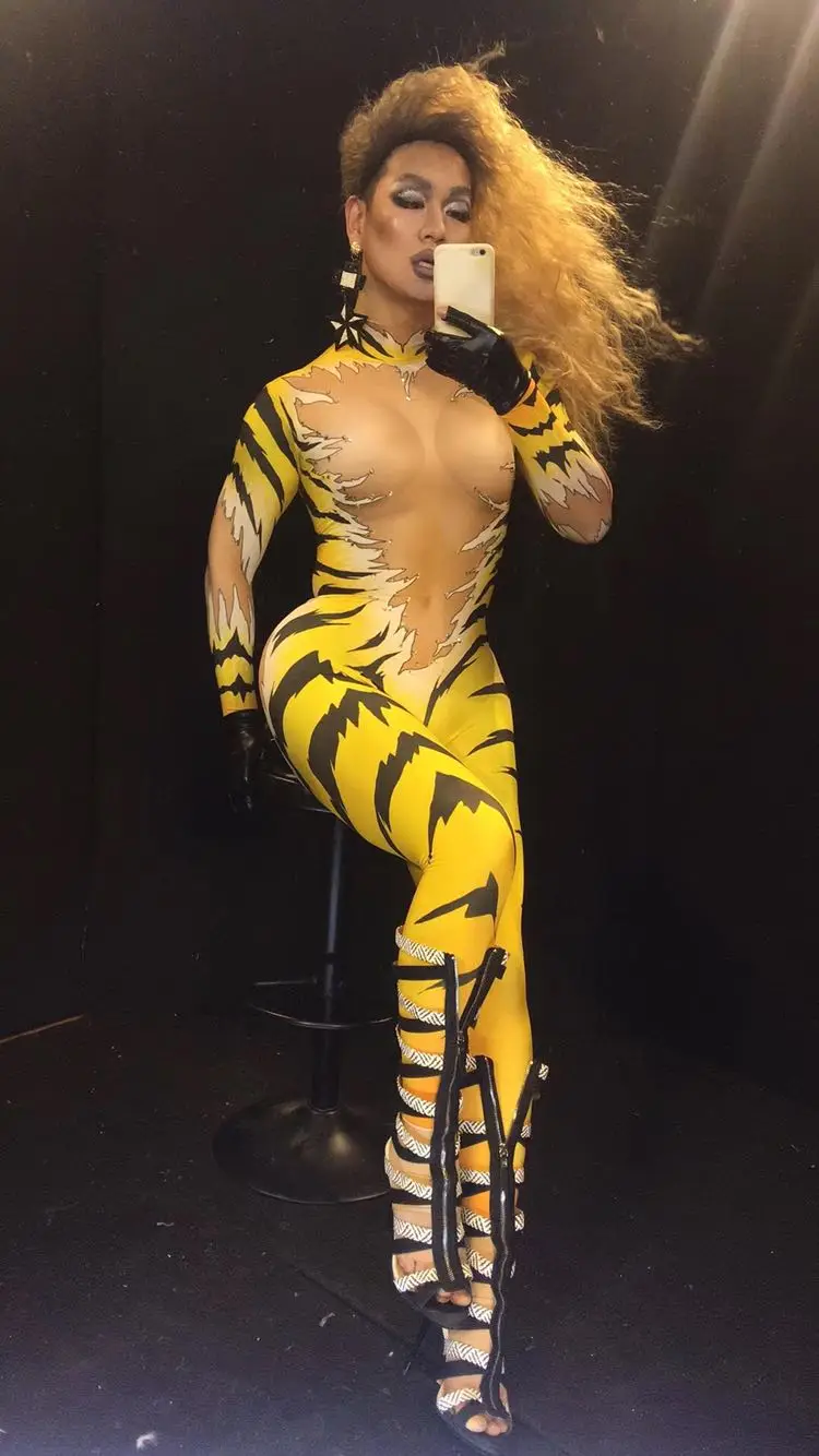 2020 Ženske Novo Tiger Crossocheilus Stretch Hlače Super Seksi Suh Jumpsuit Ženska Stranka, Ki Kažejo Uspešnost Stranka Praznovanje