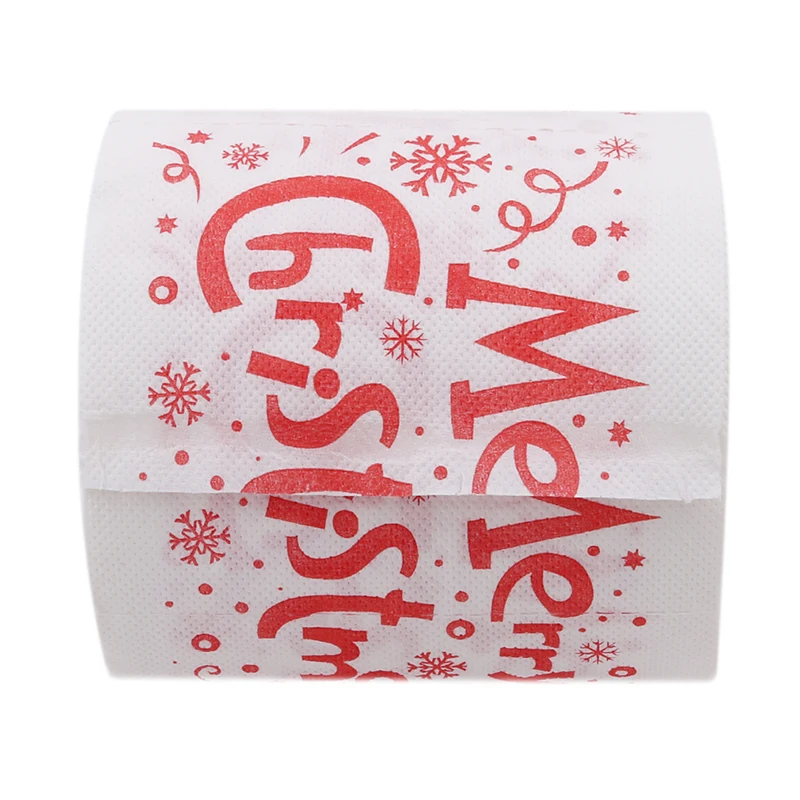 1 Roll Santa Claus Natisnjeno Vesel Božič Toaletni Papir Tkiva Tabela Soba Dekor Božič Stranka Ornament DIY Obrti Papirja
