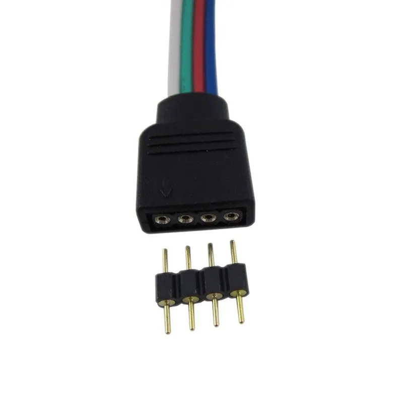 30pcs/veliko Solderless 4 Pin Priključki Priključek Iglo 4PIN RGB Moški Plug Adapter Priključek Za 3528 5050 LED Trakovi