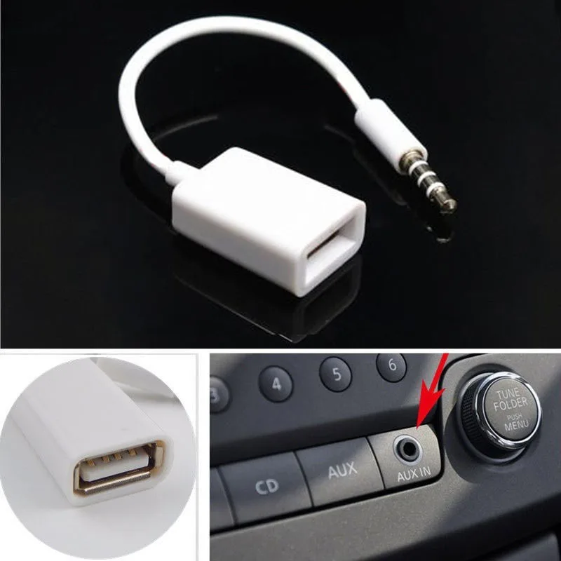12v Avto 3.5 mm Moški AUX Audio Vtič za USB 2.0 Ženski Pretvornik Kabel Nova