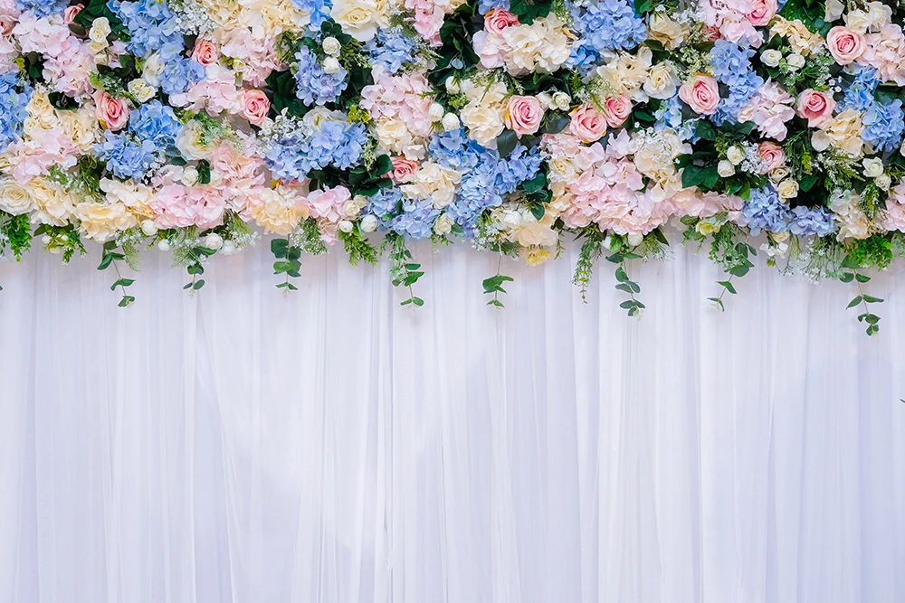 Poroka okolij za fotografiranje poročne tuš photo booth ozadje rose stranka dekoracijo vinil bela curatin cvetlični propsB25