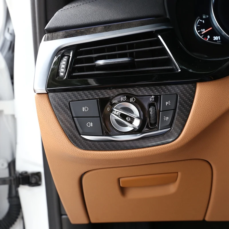 Avto Pravi Ogljikovih Vlaken Notranje zadeve Smerniki Okvir Trim Stikalo Dodatki za -BMW-je Serije 5 G30 G31 2018 2019