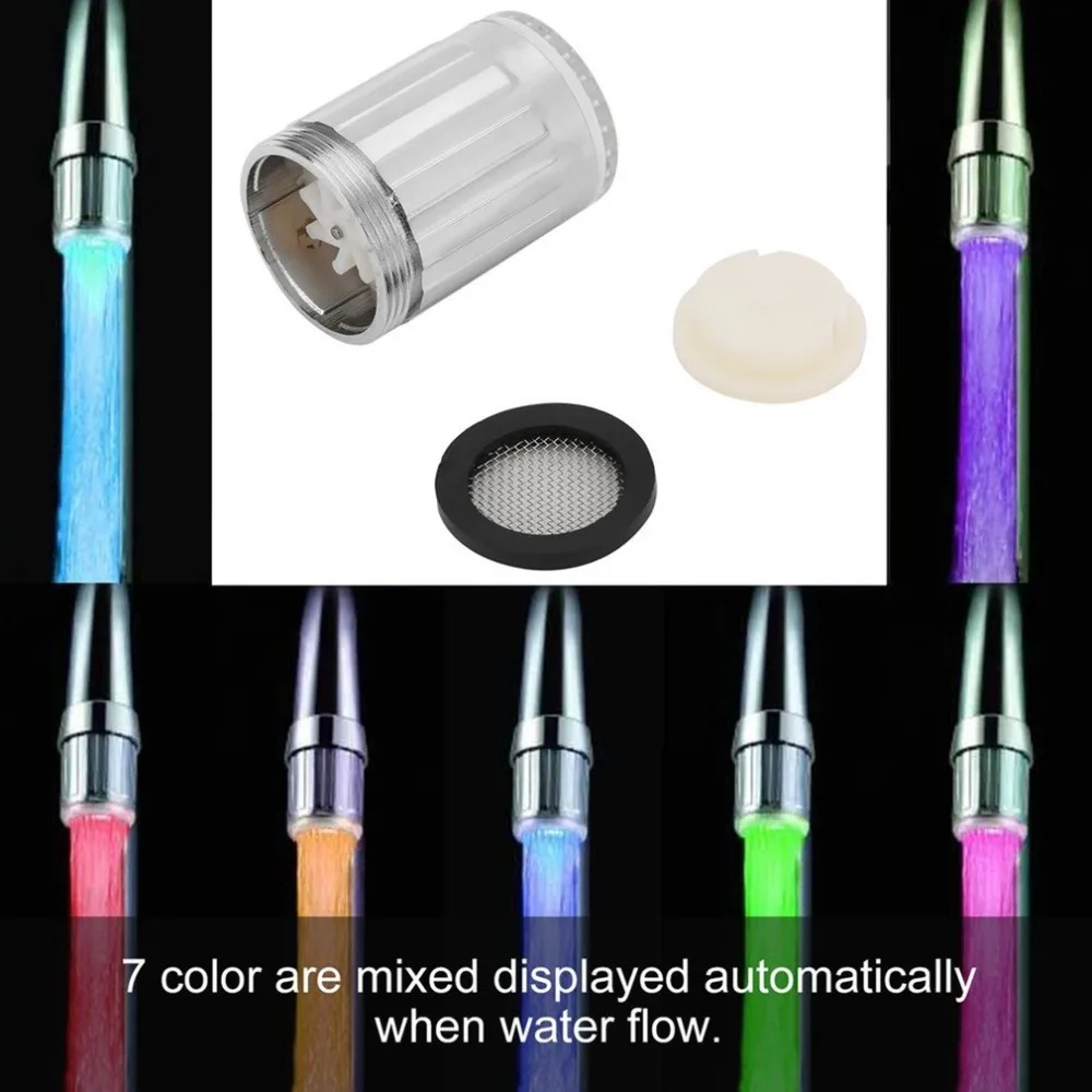 Novosti Design 7 Spreminjanje Barv RGB, Svetila LED Vodna Pipa Tlačni Senzor Pipo Za Kopalnica Tuš Tapnite Vodja Kuhinje Vroče Prodaje