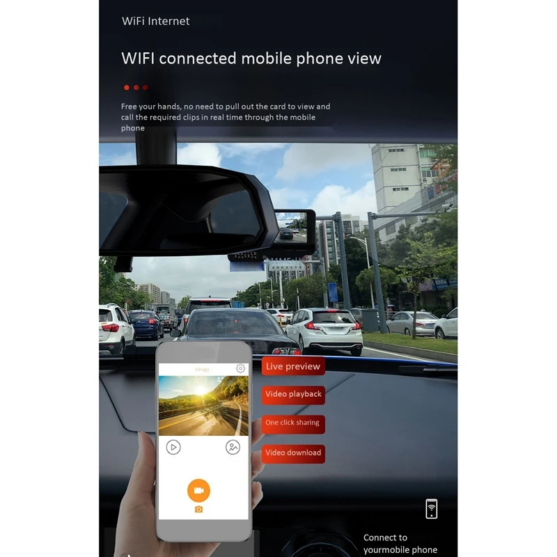 Dash Cam WiFi za Avto 720P 30FPS Vožnje Diktafon, Telefon App širokokotni Objektiv Za-BMW-Benz - Golf