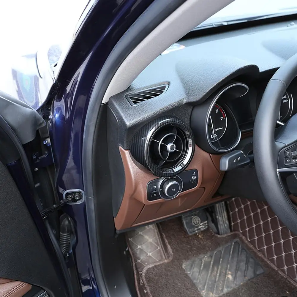 Avto Dodatki iz Ogljikovih Vlaken Slog za Alfa Romeo Stelvio 2017-2019 ABS Plastike Sprednji Strani klimatske naprave Zajema Okvir Trim