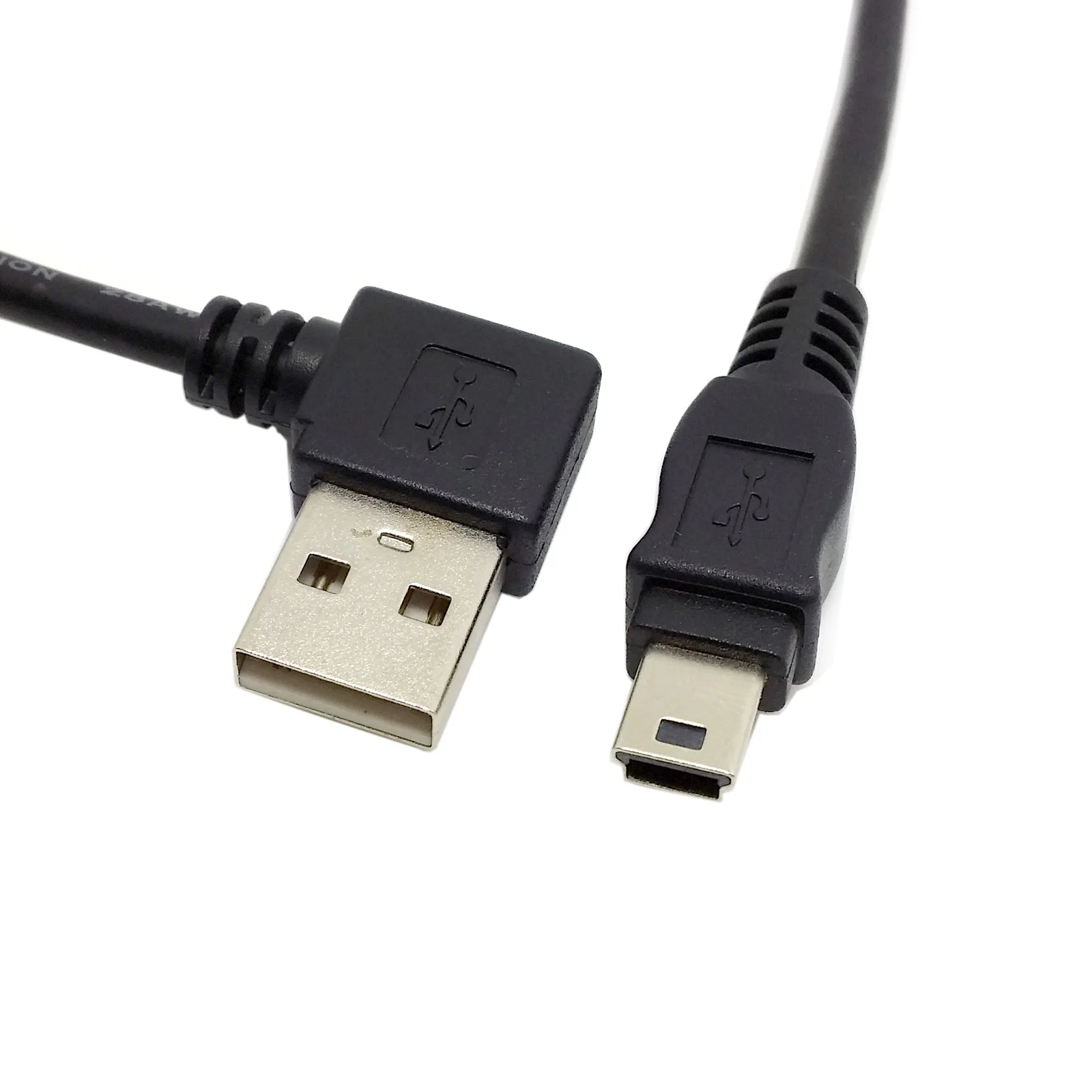 CableCC USB 2.0 A Moški Desno pod Kotom 90 Stopinj na USB Mini B Moški Kabel 50 cm Črne Barve