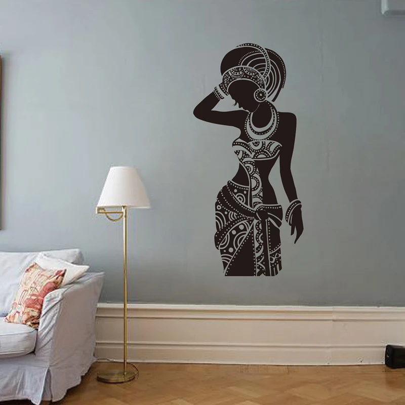 Lepa Črna Ženska Stenske Nalepke, Vinilne Umetnost Plakata Nalepke Afriška Ženska, Stene Decals Je Doma Dekor
