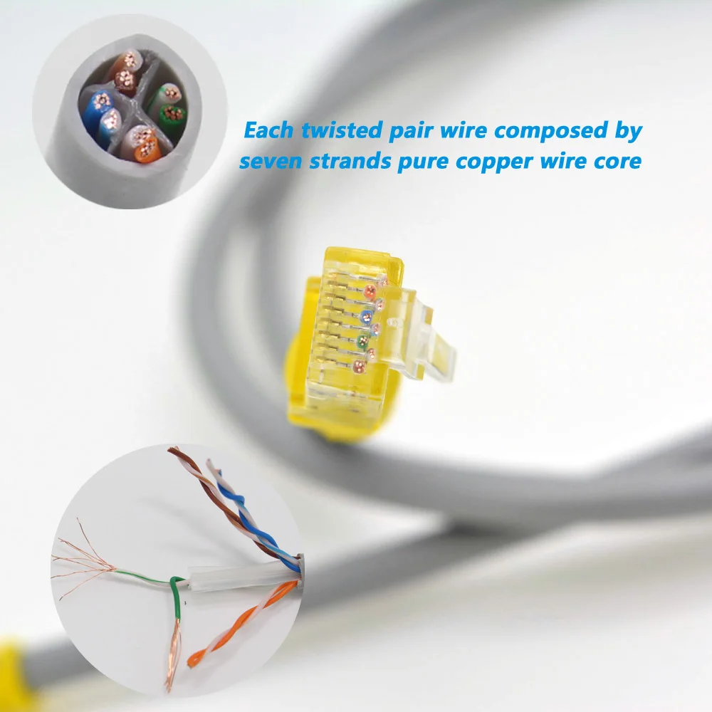 100 kozarcev/veliko, 0,5 m CAT6 kabel Ethernet RJ45 omrežni kabel pozlačeni bakreni twisted pair inženir LAN linije Patch Panel Patch kabel