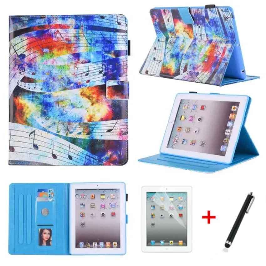 Modni Vzorec velja Za Apple ipad 2 3 4 Smart Primerih Kritje Za iPad4 9.7 palčni Funda Tablet PU Usnje Stojijo Lupine +film+pen