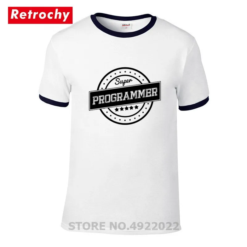2019 Retro Super Programer Majica S Kratkimi Rokavi Moški Smešno Design Razvijalec Tshirt Geek Ekipa Programer Unisex Modni T-Shirt Pre-Cotton Tee