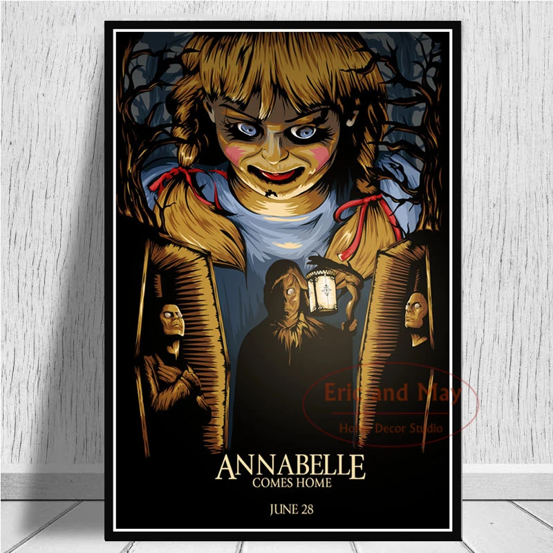 Annabelle 3 Prihaja Domov Horror Film Platno Slikarstvo Plakatov In Fotografij Letnik Plakat Dekorativni Doma Dekor Cuadro Decorativo