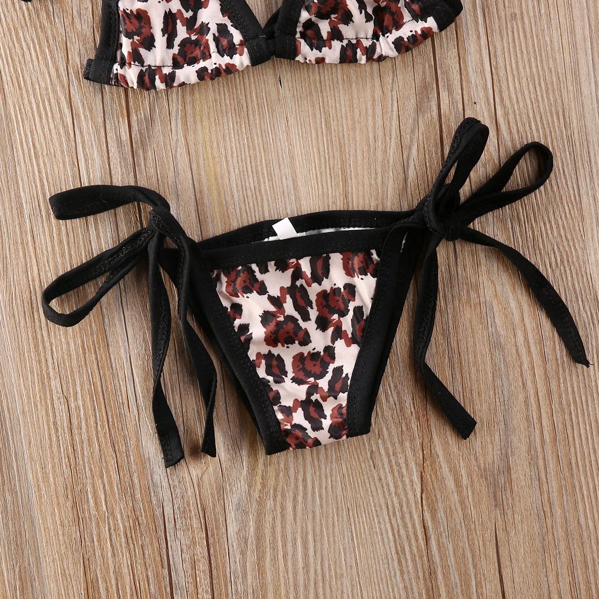 Baby Dekle Malčka Leopard Kopalke, Kopalke 2PCS Straped Bikini Set za Kopanje Plažo