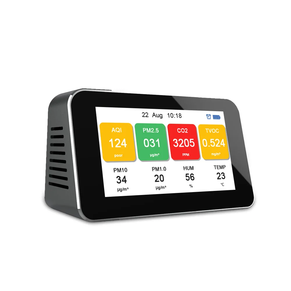 2020 Najnovejši Zaprtih Formaldehida Detektor Onesnaženosti Zraka na Meter PM2.5/PM1.0/PM10/TVOC/CO2 Kakovosti Zraka Monitor plinski analizator