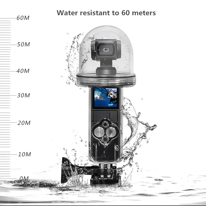 60M Vodoodporno Ohišje Primeru Podvodno Potapljanje Zaščitni Lupini z Silikonski pokrovček Za DJI OSMO Žep Šport Kamere Pribor