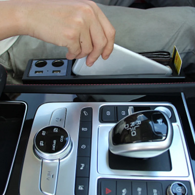 Avto Režejo Žep Sedež Prostor za Shranjevanje polnilno Postajo Polje z USB Charge Nosilec za Telefon, Multi-Funkcijo za Avto/reže za Kartico/Pijača