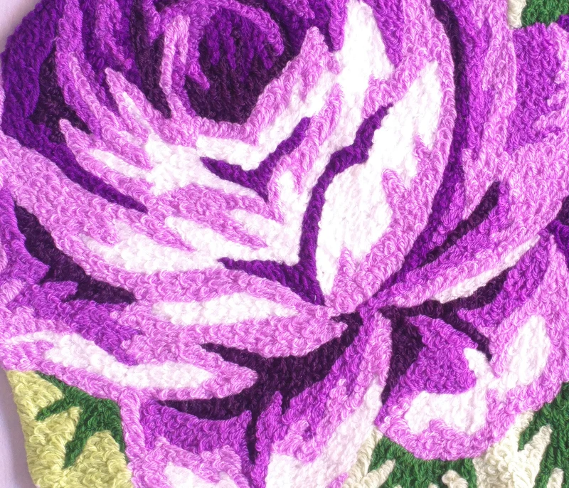 Brezplačna Dostava Visoko Kakovostnih Ročno tkane Rumena/Roza/Vijolična Vrtnice v Umetnosti Preprogo Preprogo 3D Art Mat Spalnica postelji, Dnevna Soba Odeje