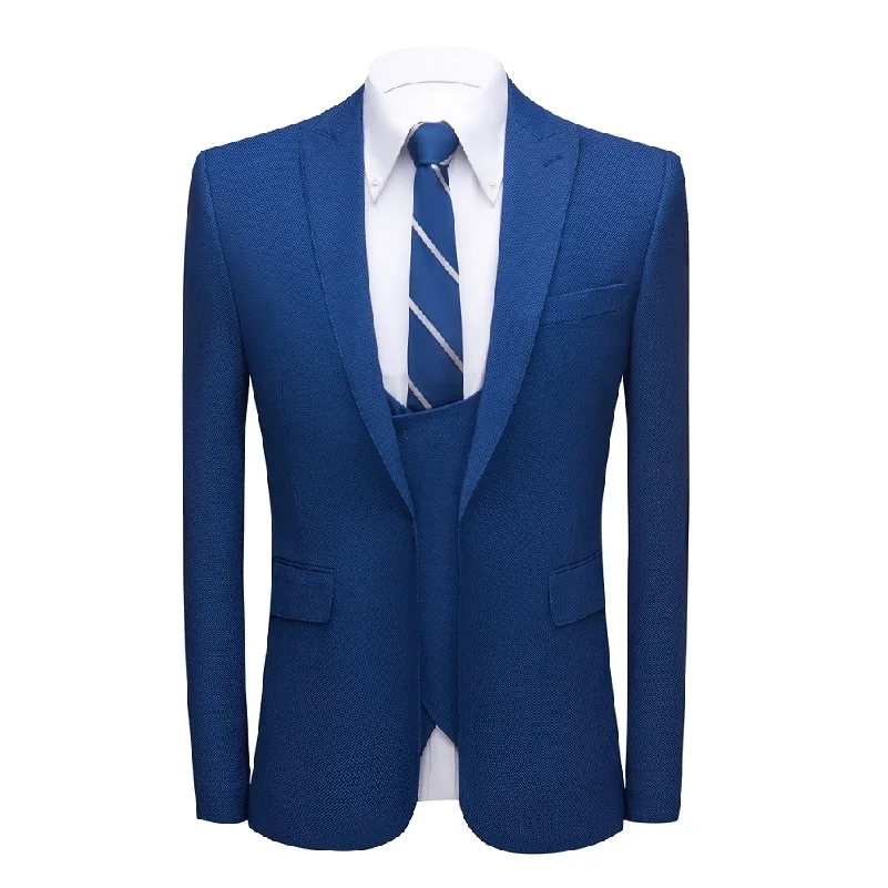 2021 Visoke Kakovosti Modra Poročno Obleko za Moške Pomlad Jesen Mens Maturantski Gostiteljice Stranka Priložnostne Obleke Kostum 3 Kosov Homme S-6XL