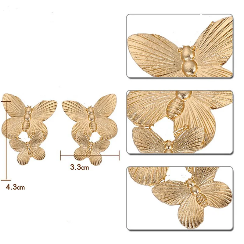 Novi Modni nakit metulj izjavo gold uhani akril uhani luksuzni darila za ženske