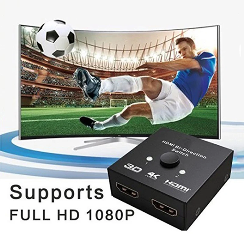 Oppselve HDMI Switch Dvosmerna HDMI Splitter 1 V 2 od 2 Vhod 1 Izhod Podpira 3D, 4K ločljivosti 1080P Za Xbox PS4 DVD HDTV digitalni Fotoaparat