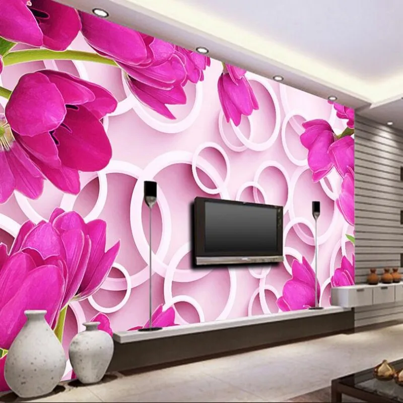 Wellyu po Meri velikih freske lily 3D TV ozadju dekoracijo sten slikarstvo ozadje de papel parede par quarto