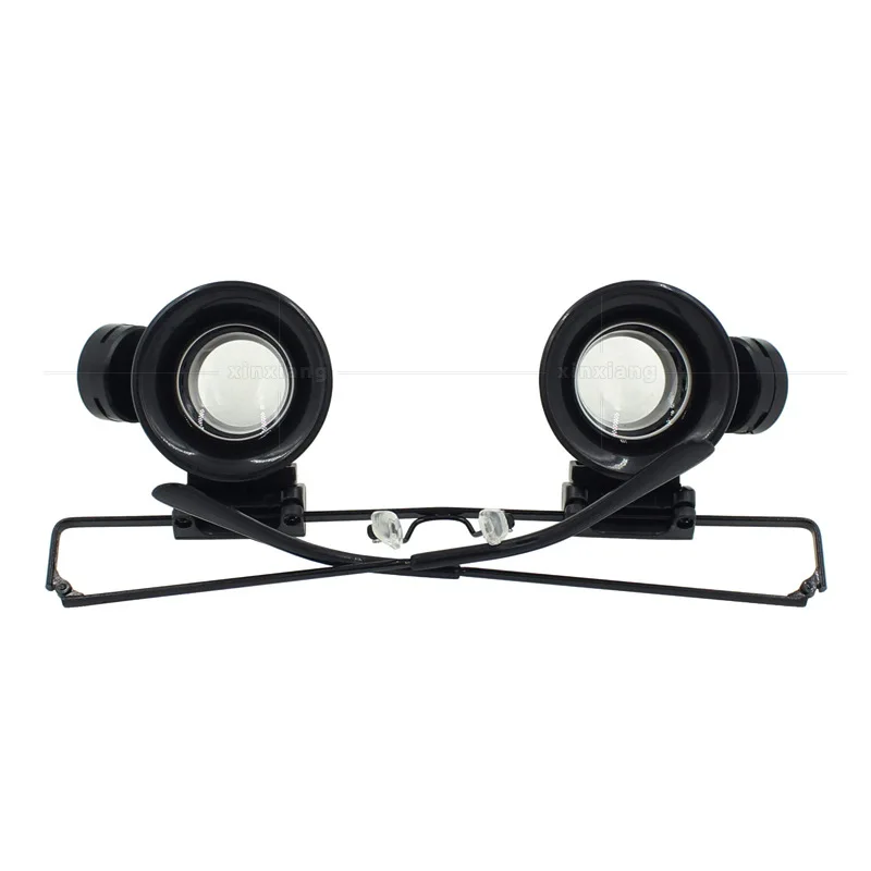 20X Draguljarjev Loupe LED Povečevalno Lupo Dvojno Eye Glasses Loupe Objektiv Zlatar Watch Popravila Loupe Povečavo