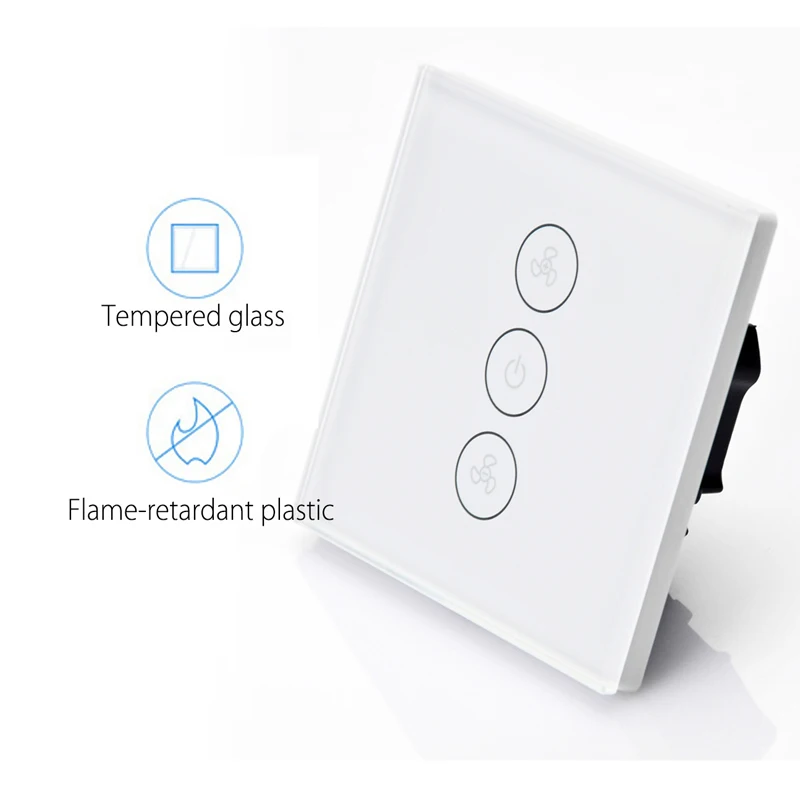 EU/ZDA WiFi Celling Fan stikalo Stekleni plošči stikalo App remote control Fan Pametni dom z Google in Alexa podpira glasovni nadzor