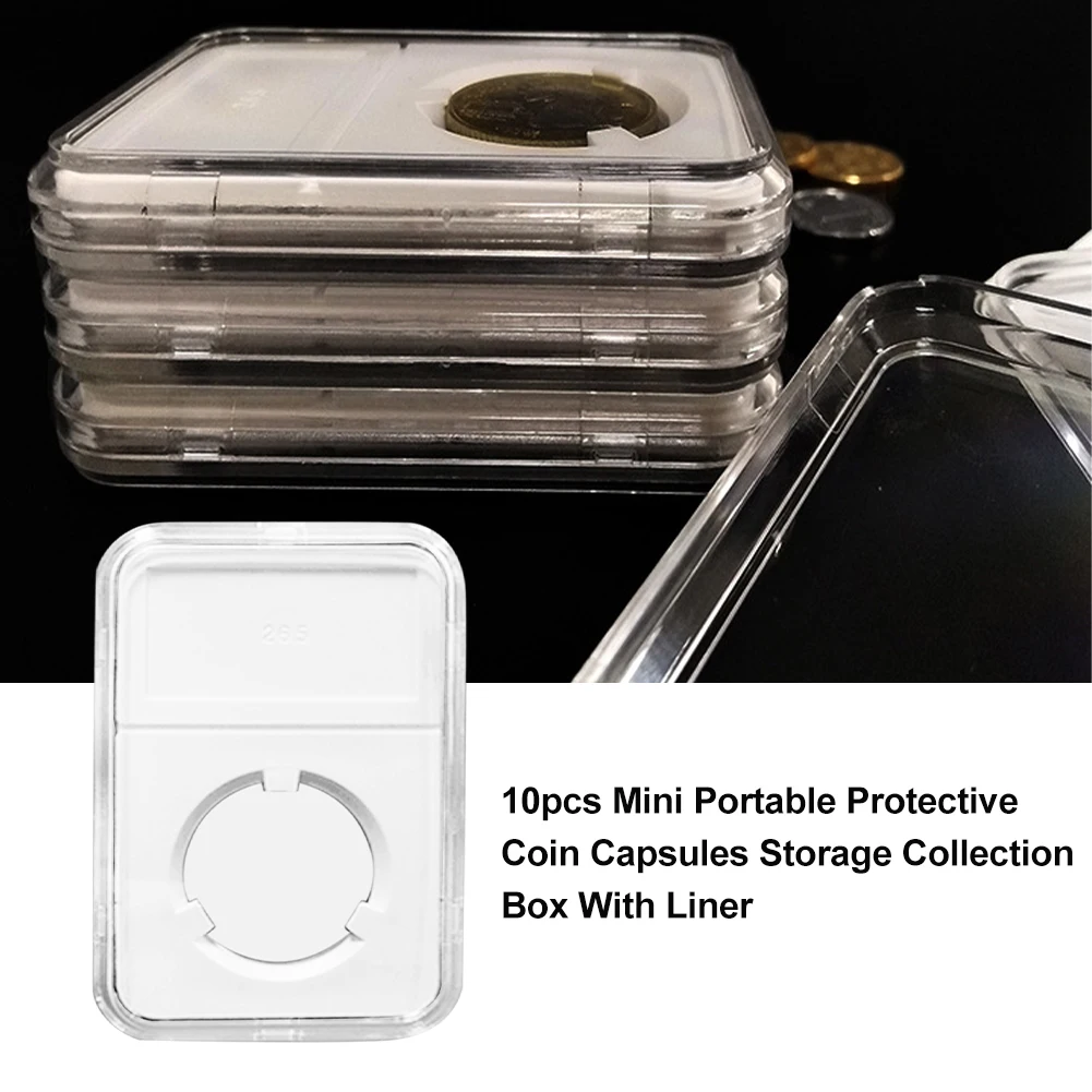 10pcs Z Linijskih Kovanec Kapsule Doma Shranjevanje Mini Prenosni Pregleden Dustproof Enostavno Odprite Zaščitne Embalaže Zbiranje Polje