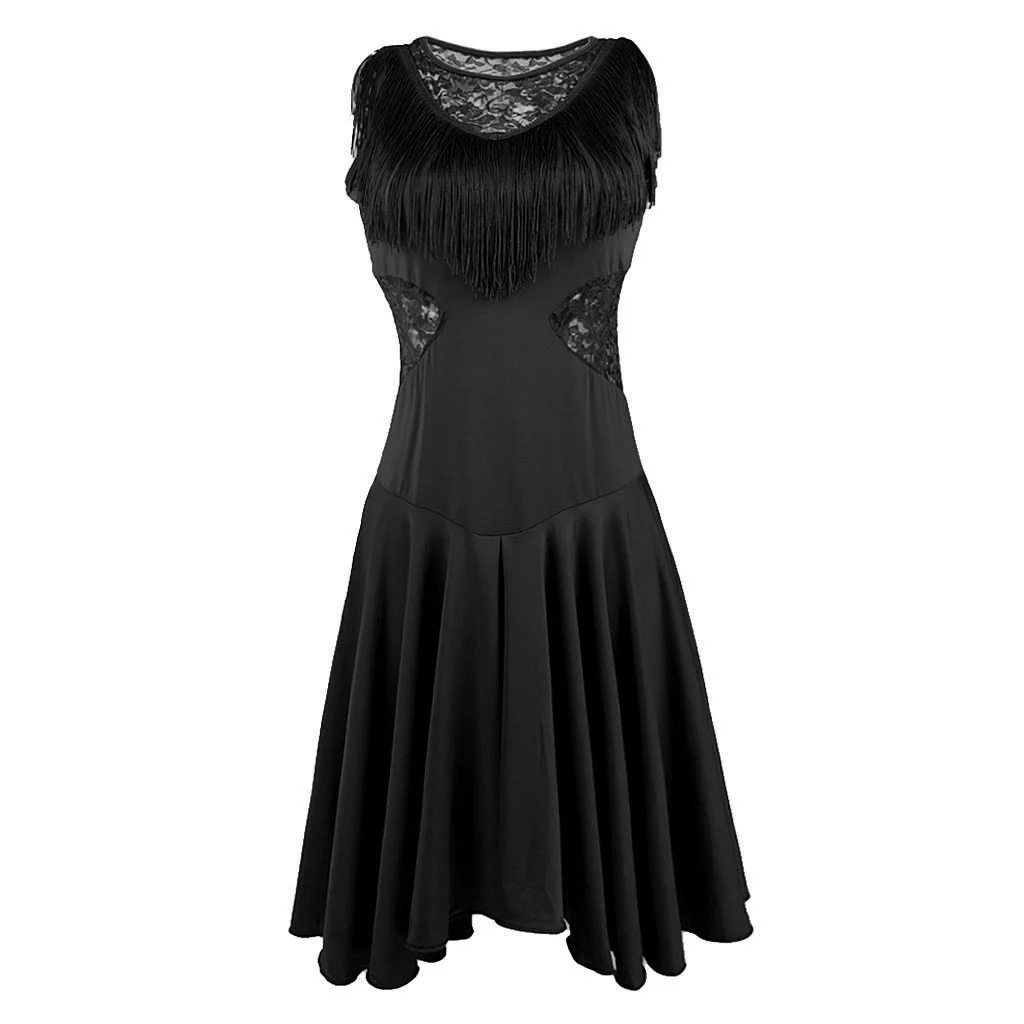 Latinsko Tassel Plesno Obleko Bonitete Stopnji Uspešnosti Kostum Dancewear Črna