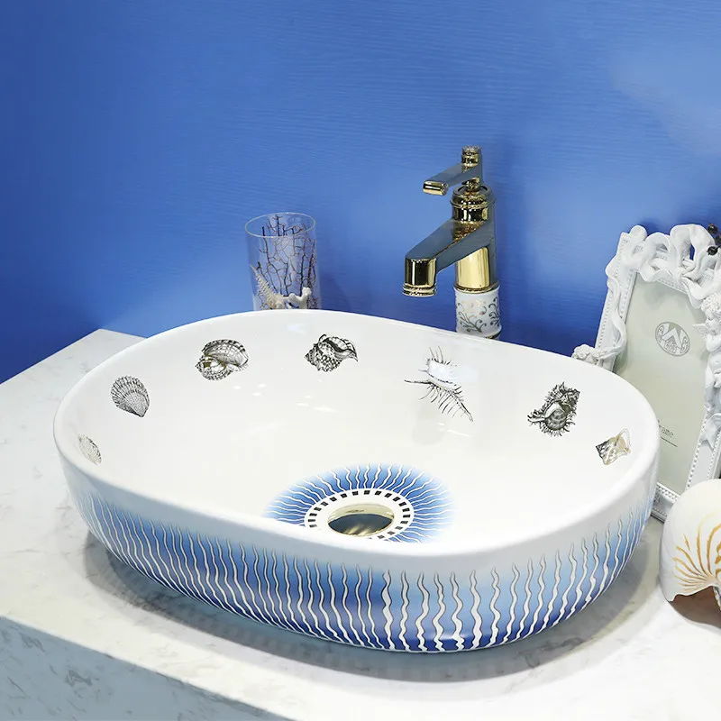 Jingdezhen Bazena, porcelana keramični Umivalnik, Keramični Gospodinjski Umivalnik, Wc školjko Bazena, Evropski Stil Umetnosti kopalnica korita