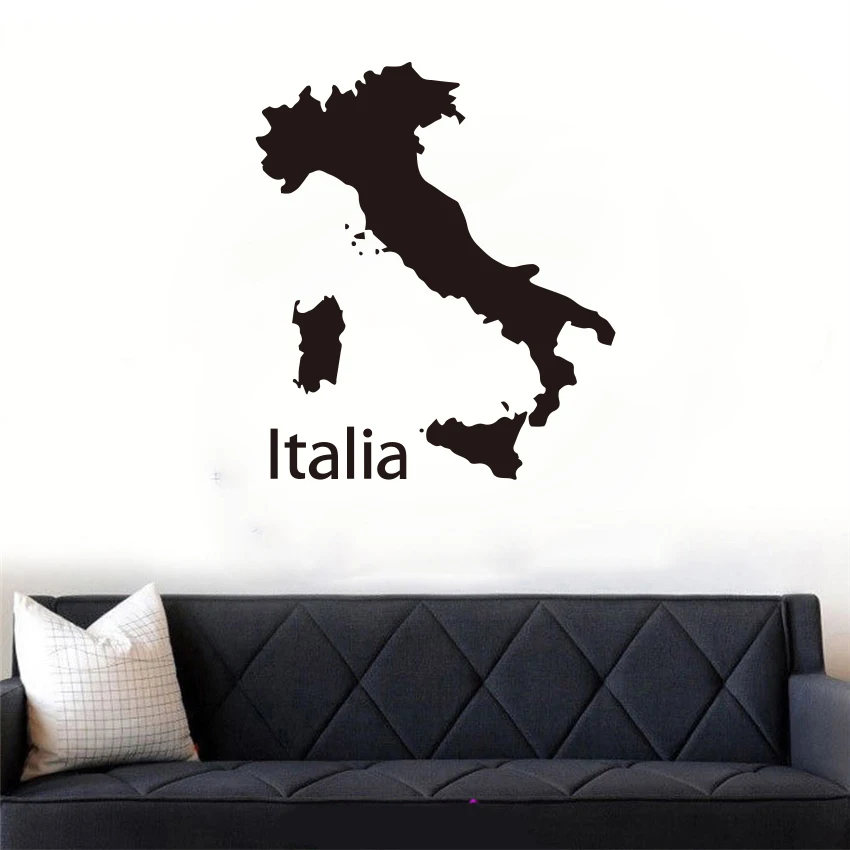Italija zemljevidu sveta Doma Dekor Stenske Nalepke, Primeren za Vrtec Za Otroke, Soba, dnevni prostor Kavč ozadju Vinil Stene Decals je S229