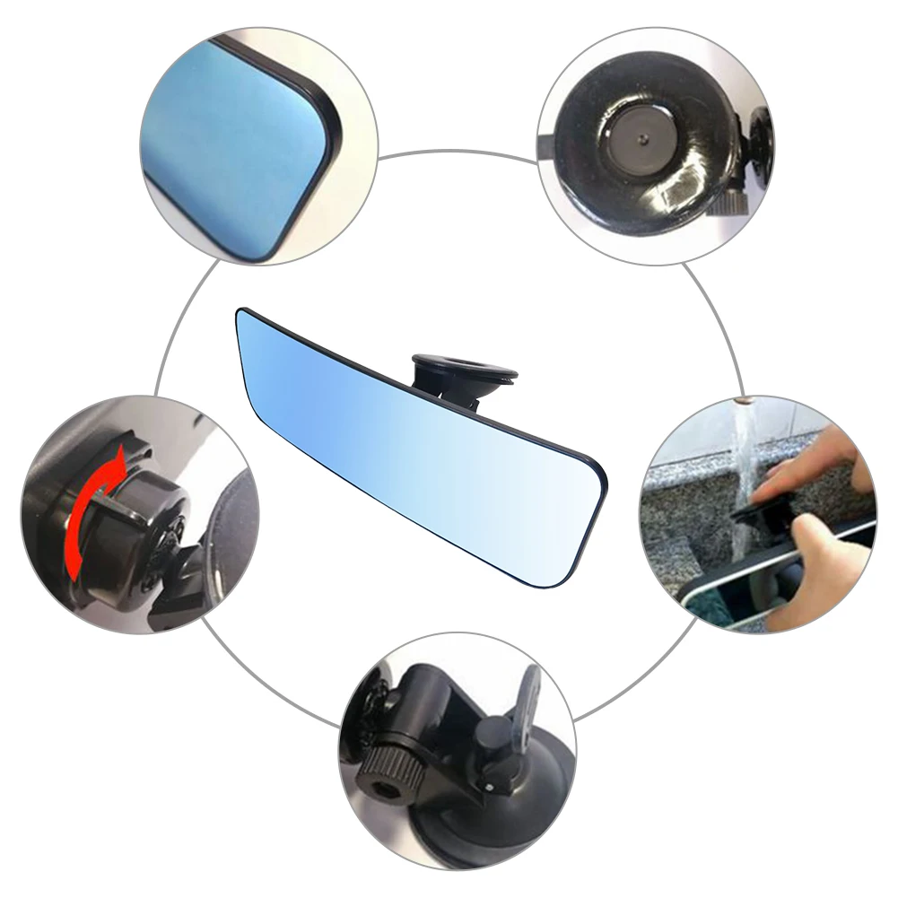 Safty Anti-glare Vzvratno Ogledalo, Univerzalni Avto, Tovornjak Notranje zadeve RearView Mirror ANTI GLARE Sesalno Pokal Modre Jasno Ogledalo