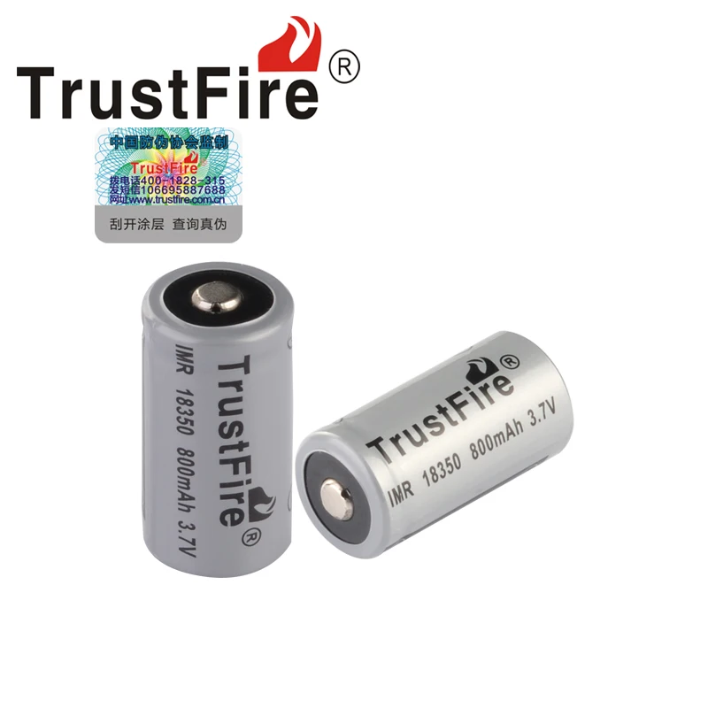 4pcs/veliko Visoka Zmogljivost TrustFire IMR 18350 800mAh 3,7 V Litijeva Baterija za ponovno Polnjenje Baterij